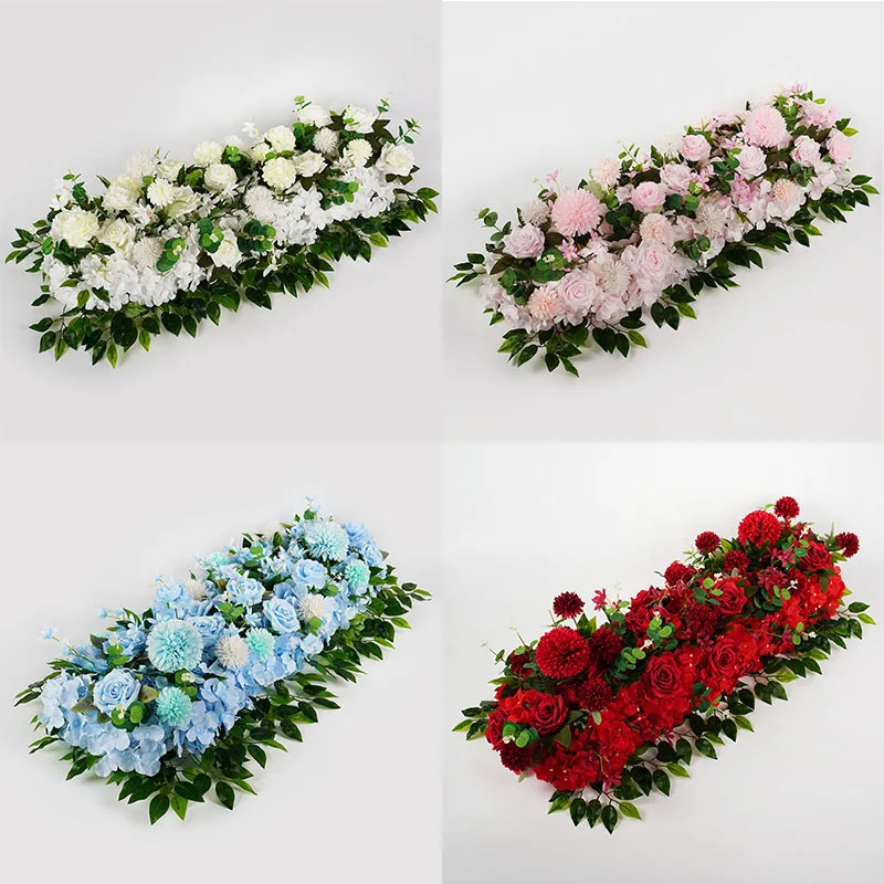 100cm Artificial Wedding Flowers Wall Iron Arch Backdrop Decor Supplies Artifical Rose Row Table Centerpiece Arrange Props