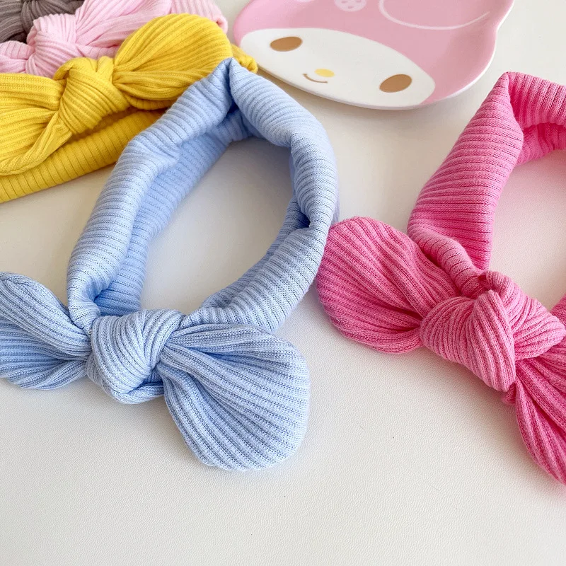 1 Piece Chic Simplicity Solid Color Baby Headband Sweet Cartoon Korean Rabbit Kids Hair Band Toddler Kawaii Hair Accessories