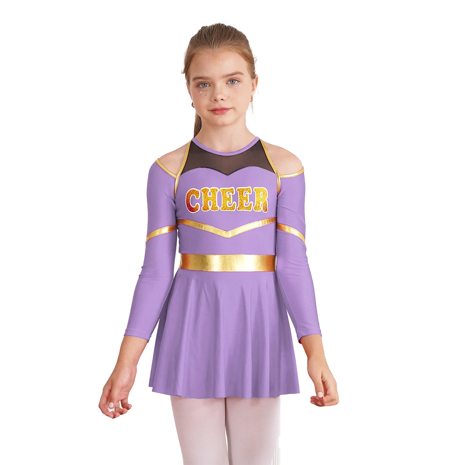 Kids School Girls Cheerleading Uniform Dress Children Cheering Team Clothes Sets Cheerleader Costumes for Dancing Competition