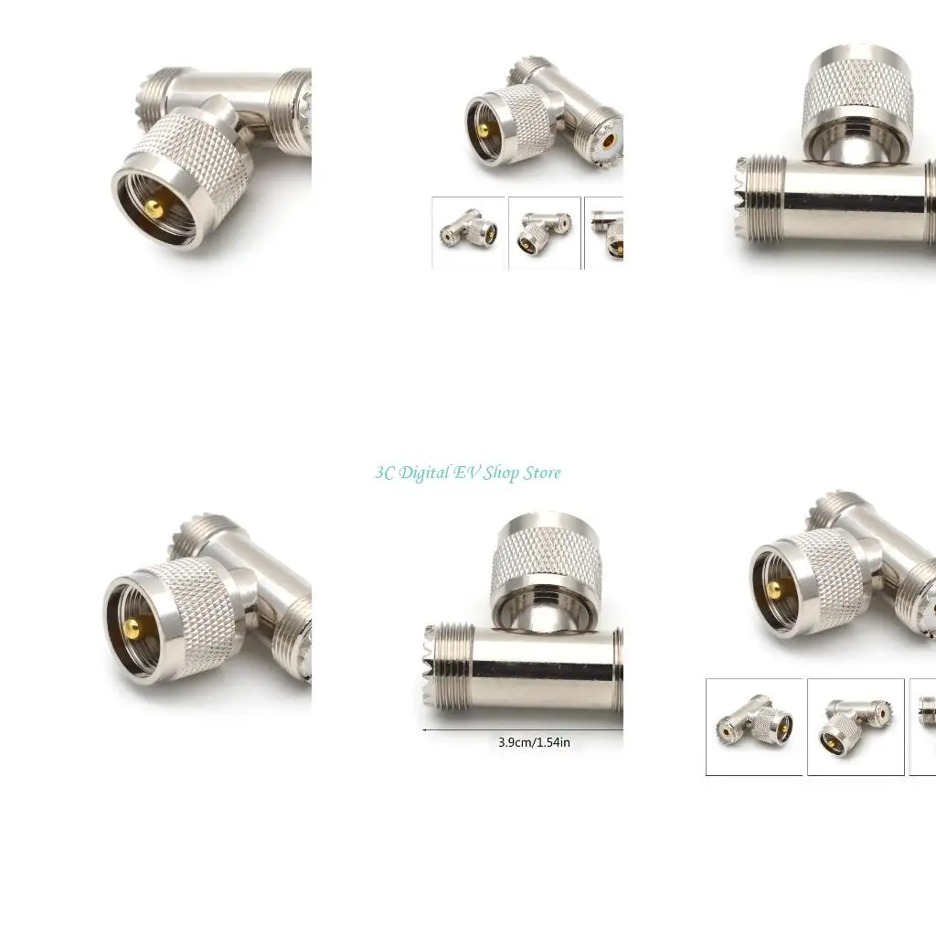 

E74D RF Coaxial Adapter Conter Комплект мужского по мужчинам до 2-кратного самок UHF PL-259 SO-239 M/F Адаптер