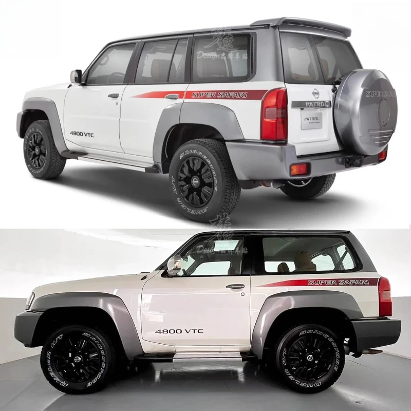 

Виниловая наклейка автомобиля для Nissan Patrol Y61 SUPER SAFARI, наружное украшение кузова, персонализированные аксессуары для спортивных наклеек на заказ