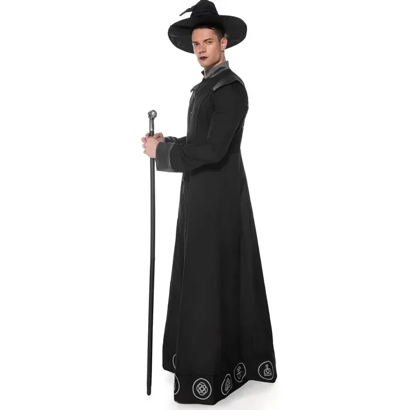 Halloween carnaval fête homme Christ magicien sorcier Cosplay Costume médiéval prêtre parrain déguisement