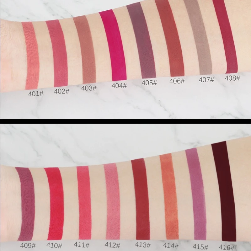 Pudaier maquillage 16 couleurs mat brillant à lèvres teinte Batom brillant à lèvres liquide rouge à lèvres imperméable cosmétiques Kit pour les lèvres tache rouge velours