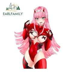 EARLFAMILY 13cm x 9.7cm for Sexy Zero Two Car Stickers Laptop Windshield RV Decal Waterproof Motorcycle Caravan Waterproof