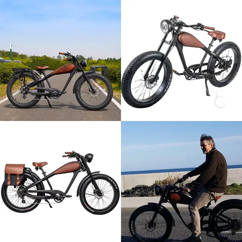 OEM 750W Hot Electric Vintage Bike on Promotion Chopper Style 17.5Ah Capacity Lithium Battery Tire Road Eike Rear Hub