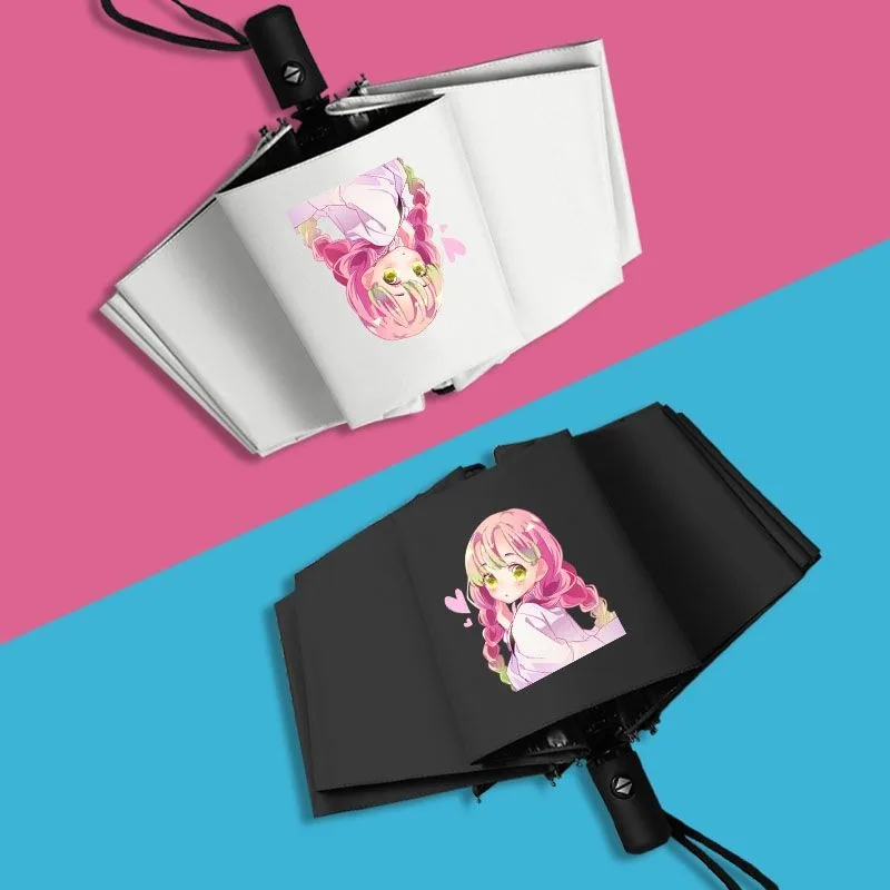 

Истребитель демонов,Черно-белый, Kimetsu no Yaiba, Demon Slayer, аниме, ветрозащитный, анти-УФ, автоматический компактный зонт от дождя для женщин и мужчин