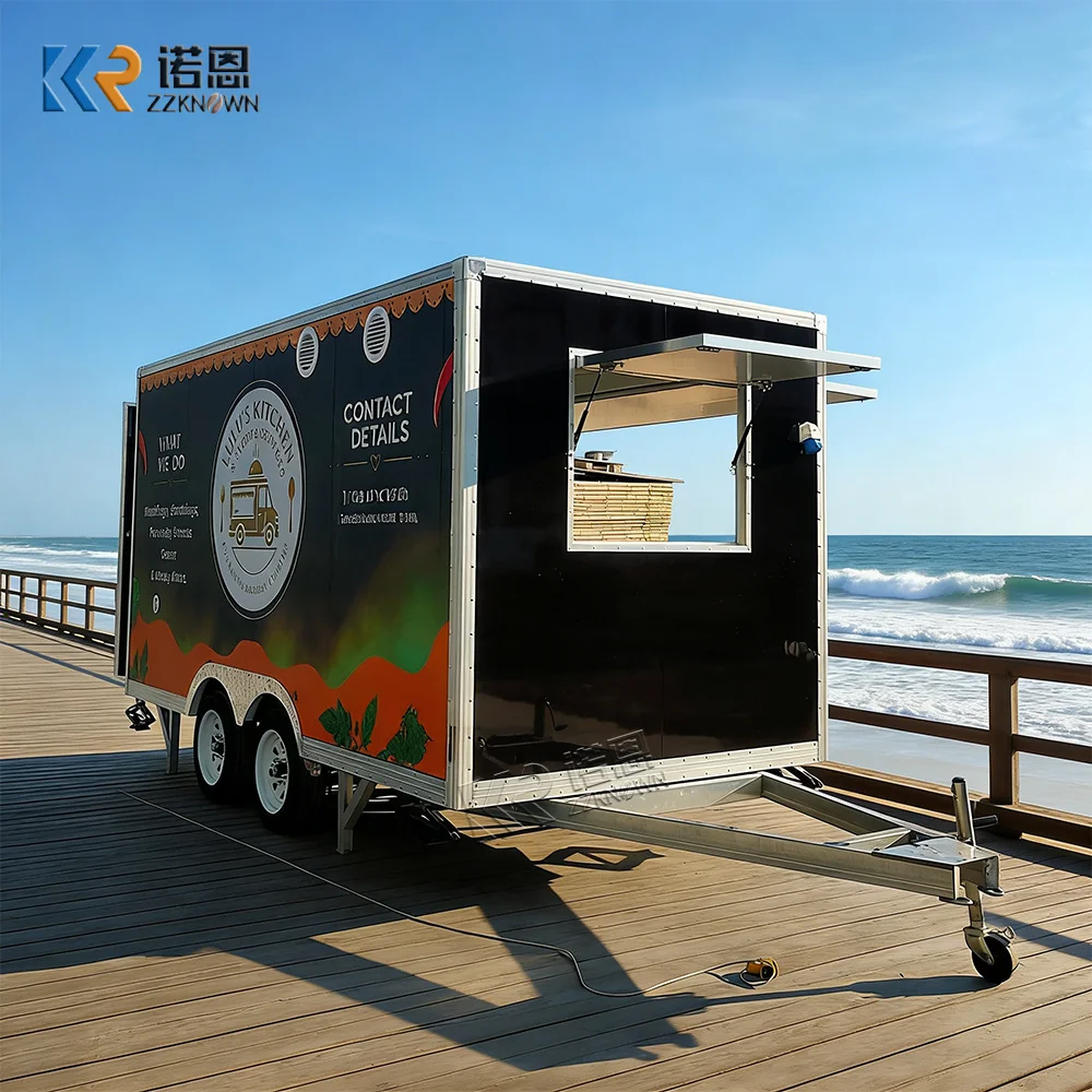 

Stainless Steel Dining Car Doner Kebab Shawarma Food Trailer Ice Cream Tea Coffee Food Truck with Full Kitchen Equipment