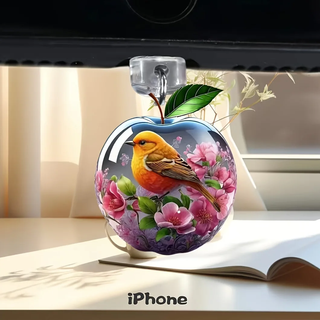 

2D Flat Acrylic Apple Dust Plug Compatible with iPhone Connector and Type-c Oval Connector Cute Phone Dust Plug Pendant