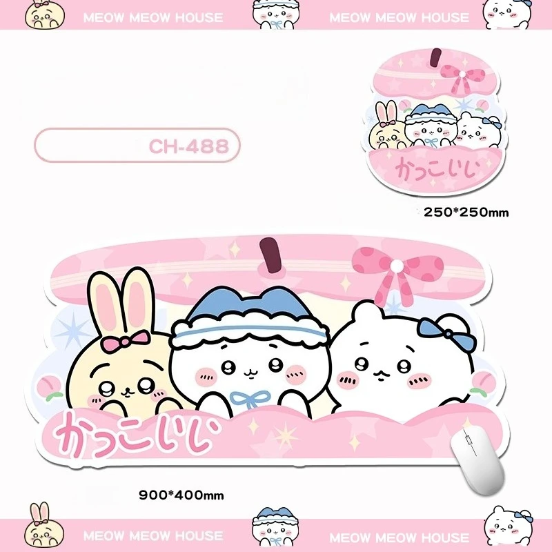 

Cartoon Large Mouse Pad Kawaii Chiikawa Anti-Slip Keysboard Mouse Pad Precision Edge-Locking Design MousePad for Laptop Computer