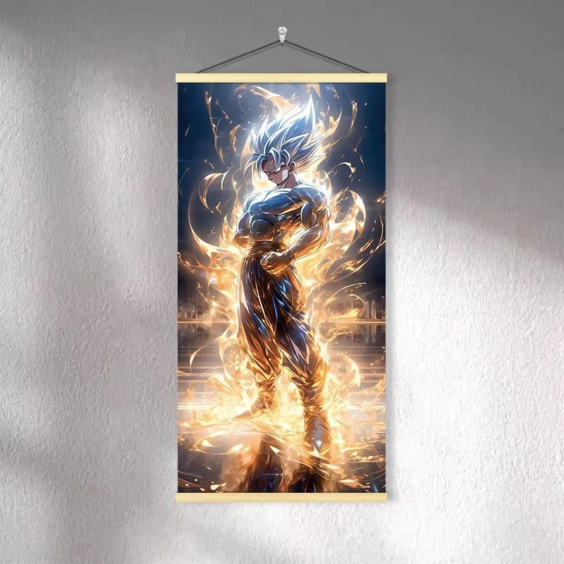 Dragon Ball Canvas Decorative Painting Frameless Cartoon Printing Ultra Instinct Goku SSJ 3  Room Decoration Poster Holiday Gift view 5