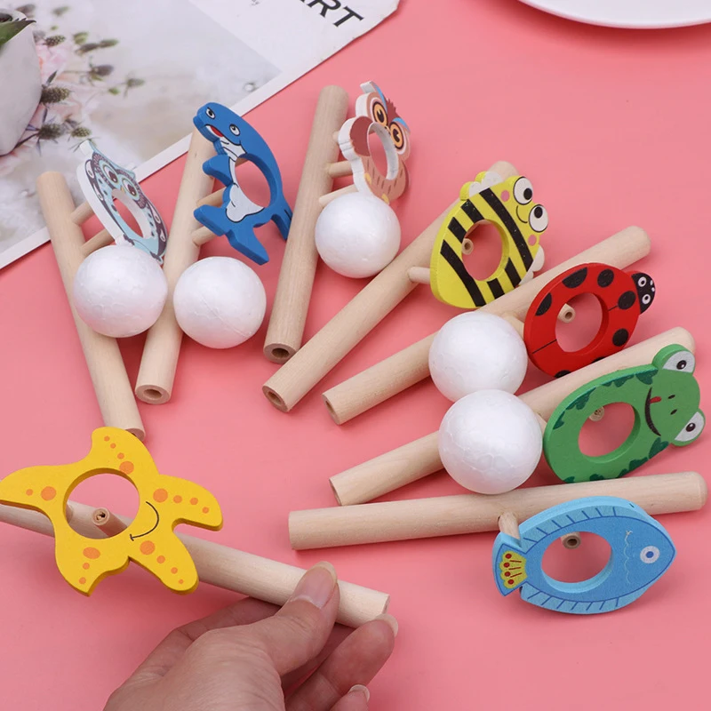 Mainan Latihan Pernapasan untuk Anak-anak Peluit Bola Pipa Tiup Mengambang Mainan Pendidikan Peluncur Balon Tiup