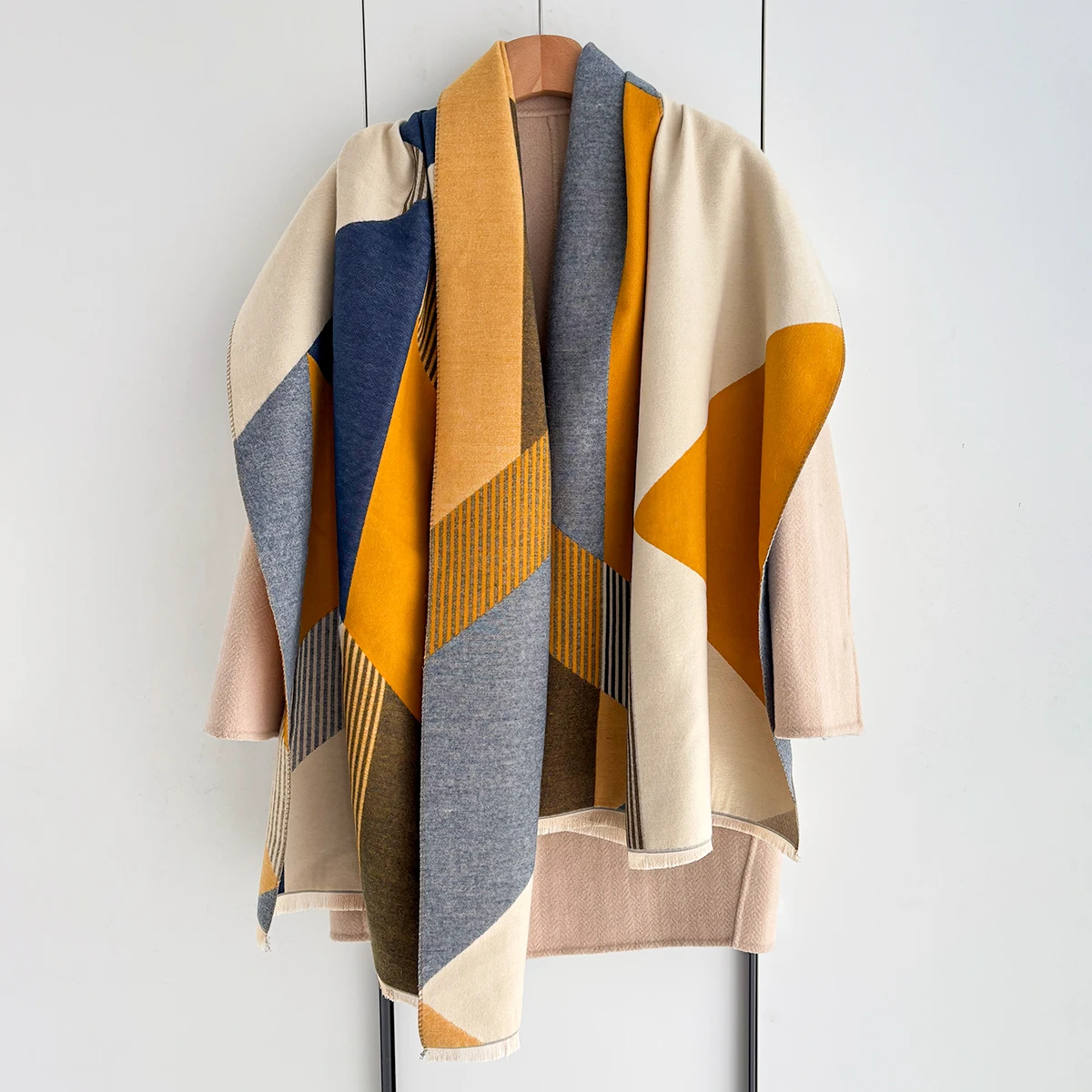 

Зимний теплый утолщенный шарф для женщин 65*185 см, длинная шаль из пашмины с кисточками, женская шаль из искусственного кашемира, осеннее одеяло на каждый день