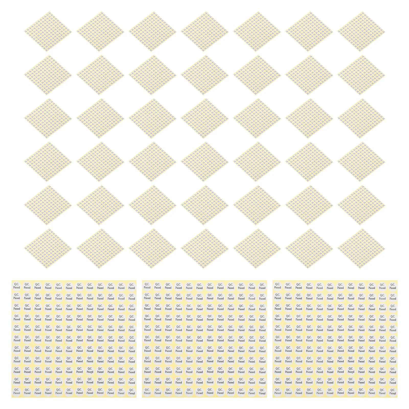 10 個の Qc 合格ラベルステッカー粘着性のある丸い白い滑らかな表面の箱ボトル金属包装検査マーキング用