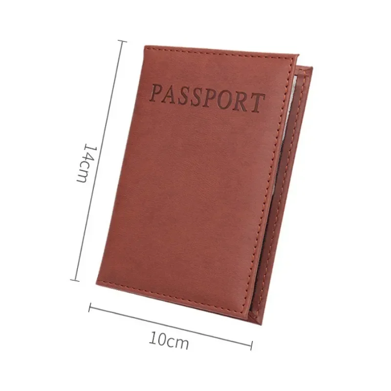 Funda multifuncional para pasaporte con ranura para tarjetas de crédito y identificación, funda protectora para pasaporte de cuero PU de Color sólido