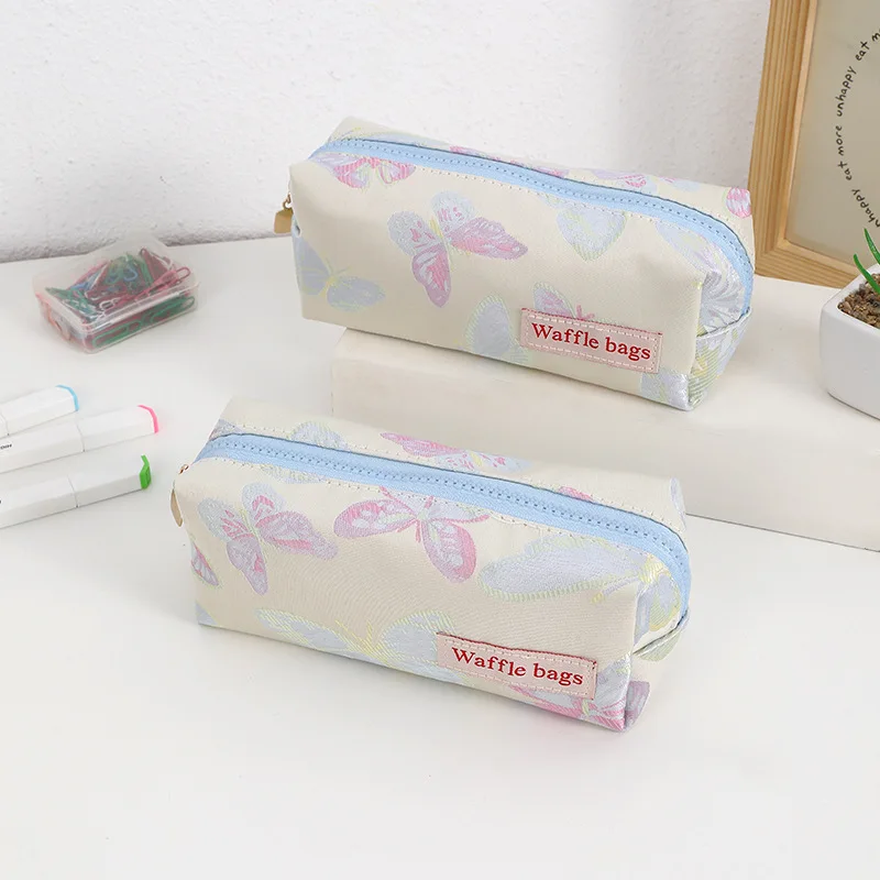 Cute Cartoon Butterfly Pencil Case Multi-functional Large Capacity Student Stationery Storage Bag Kawaii Stationery Organizer