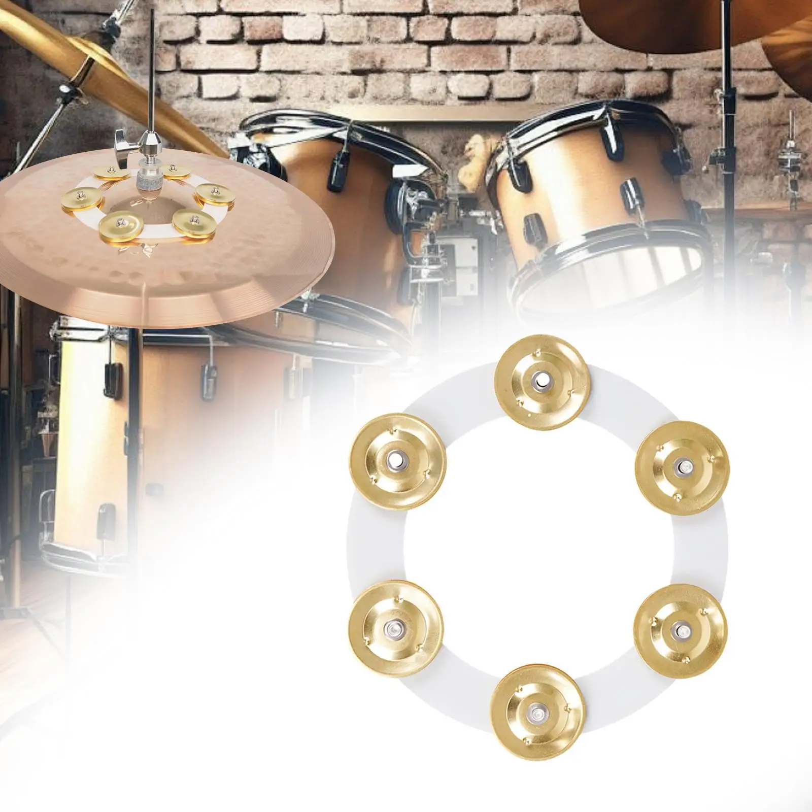 Cymbal Tambourine Accessory Hihat Cymbals Ching for Ensemble KTV Kids Adults