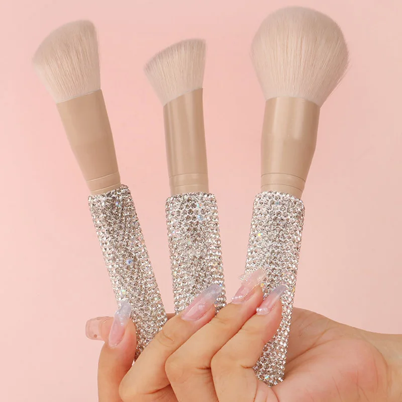 7pcs Makeup Brushes Kit Sparkling Diamond Soft Bristle Powder Brush Blush Eye Shadow Eyebrow Eyeshadow Lip Make Up Beauty Tools