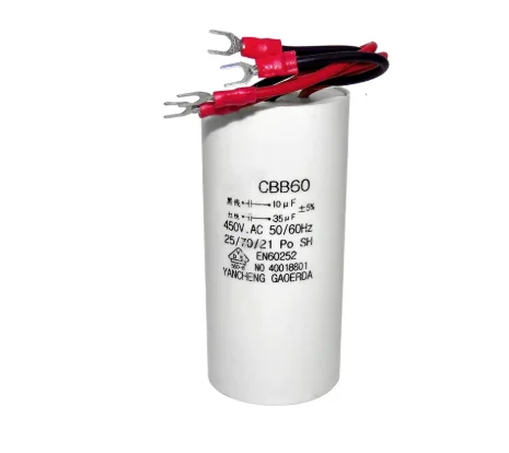 CBB60 10UF+30UF 450VAC four wire dual capacitor electric hoist lifting pole motor crane starting capacitor 450V