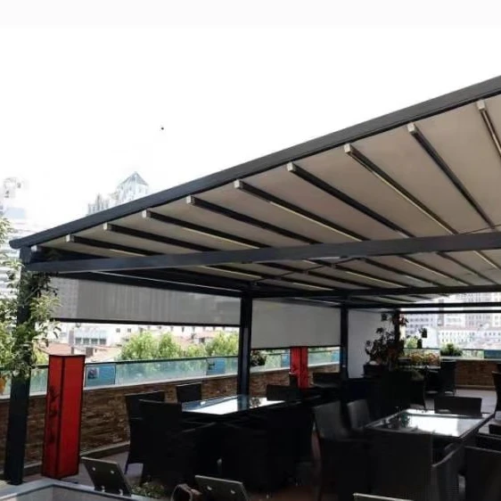 4x4 5x5 6x6 Remote Control Motorized Retractable Systems Metal Roof Pergola Awning