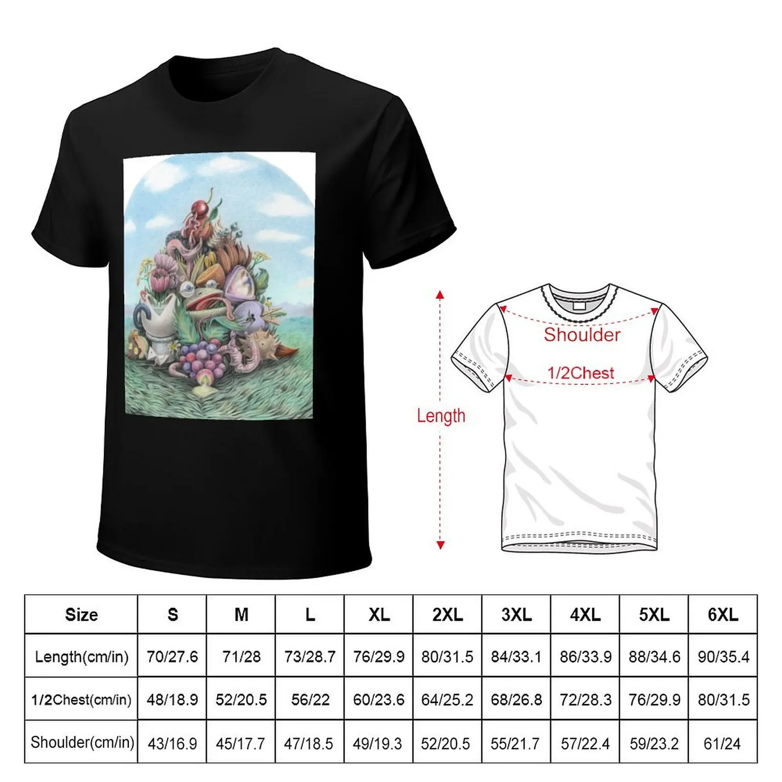 Pile of Plenty T-Shirt Basic Short Sleeve Cotton Blend T-Shirt