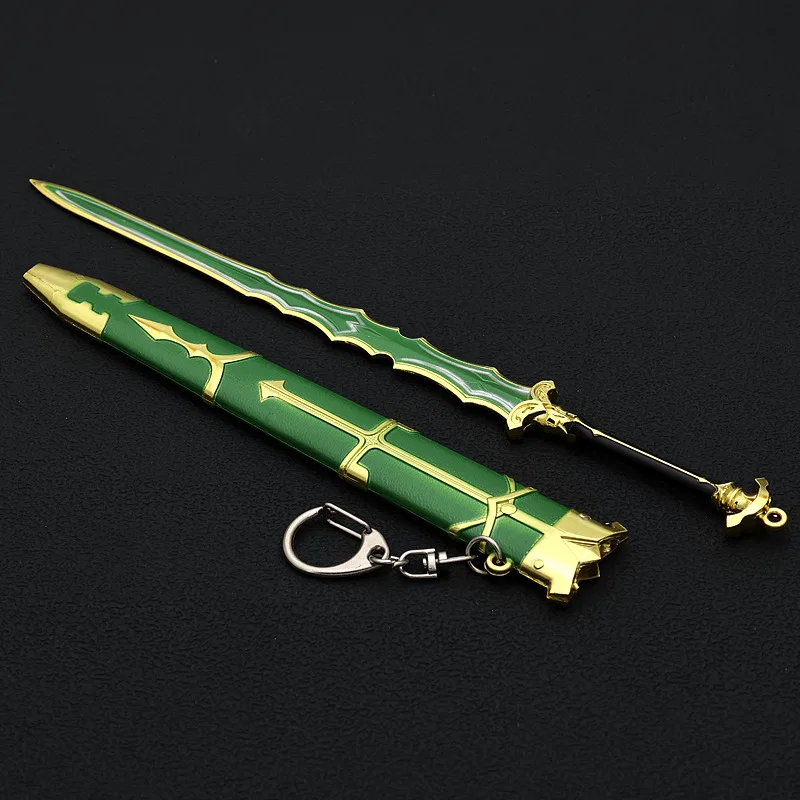 22cm Fate/stay Night Weapon Model Sky Cloud Sword Keychains Metal Katana Cosplay Unedged Safe Knife Toy Keyrings Gifts for Boys