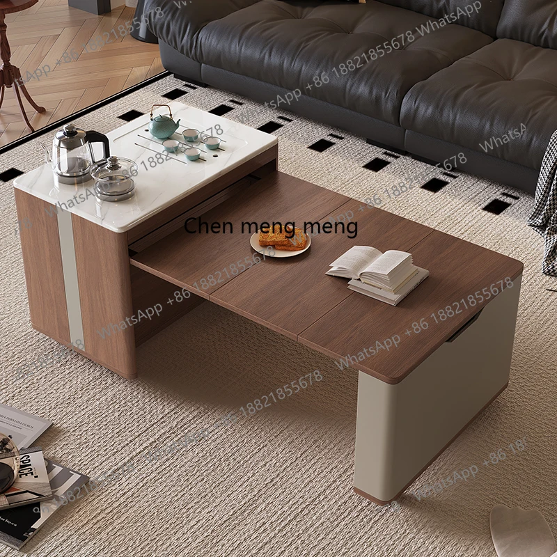 

Телескопический журнальный столик, итальянский простой многофункциональный журнальный столик из цельного дерева, передвижной антикварный журнальный столик для гостиной