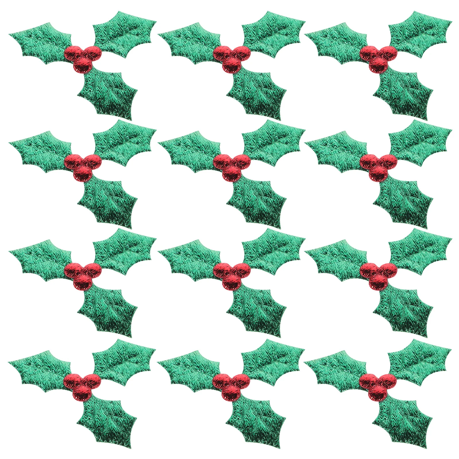 

100Pcs Christmas Artificial Berry Leaves 5Cm Exquisite Headwear Decoration for DIY Costume Party Outfit Holiday Home Decor Iron