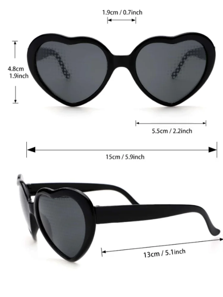Two-piece Pc Love Glasses Night Lights Change Love Special Effects Glasses Romantic Confession Online Celebrity Fashion Mirror.