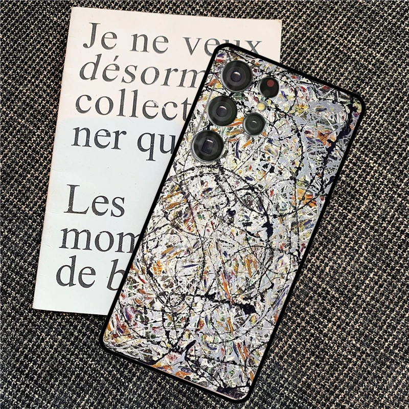 Jackson Pollock Free Form painting For Samsung Galaxy S24 S23 Ultra S22 S20 S21 FE S8 S9 S10 Note 10 Plus 20 Ultra Phone Case