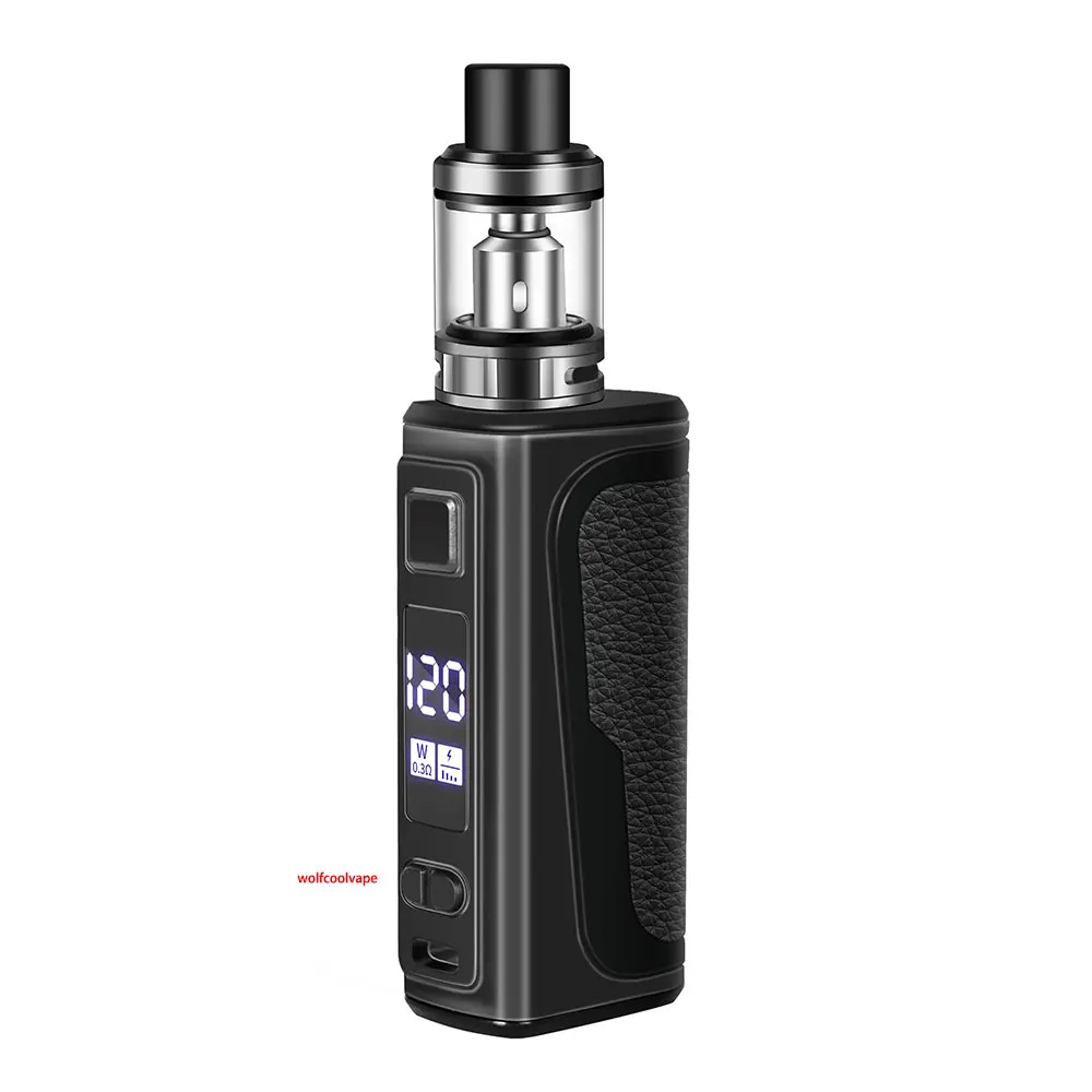 wolfcoolvape 120w E Cigarette Vaporizer kit Electronic Cigarettes Vape 120W Box Mod Kit 1800mah  OLED Screen 2.5ml Atomizer