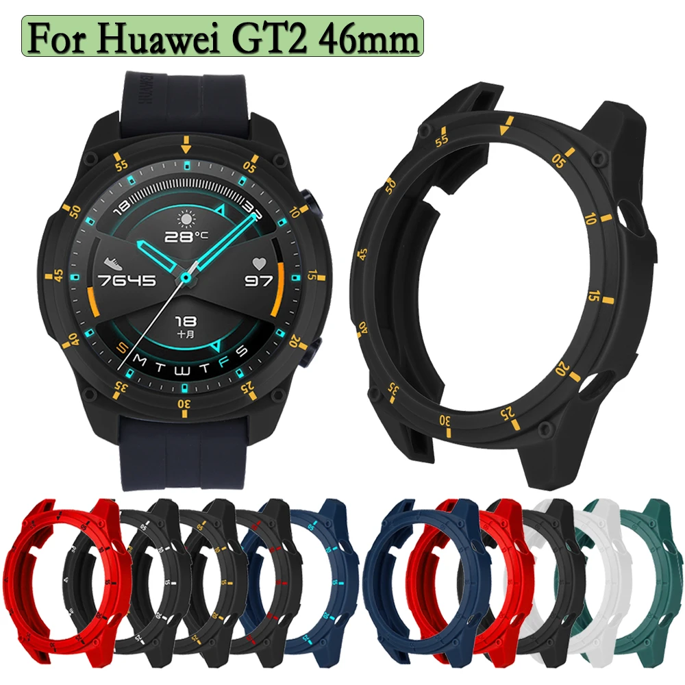 Funda de reloj para Huawei Watch GT2 46mm, Protector hueco deportivo creativo, marco de cubierta protectora de TPU