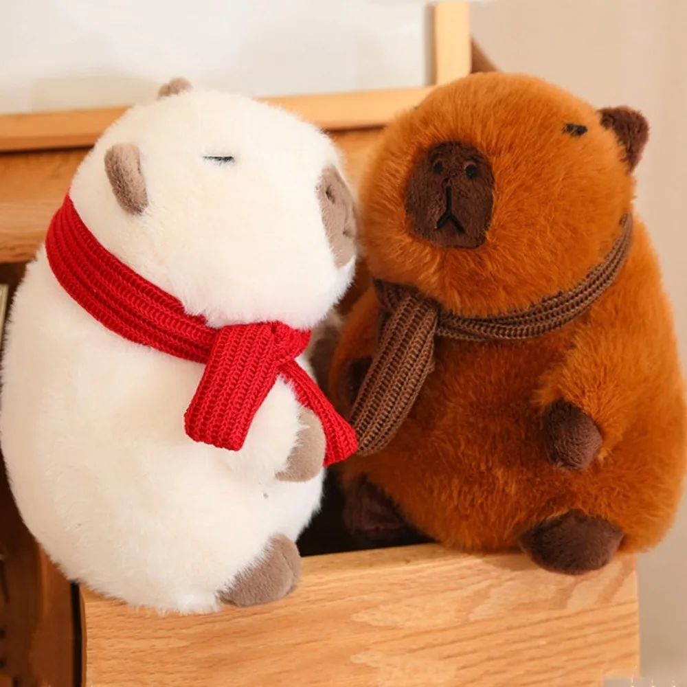 

Adorkable Cotton Spit Bubble Capybara Keychain Rubber Relax Squeeze Doll Pendant Scarf Metal Plush Toy Key Ring Bag