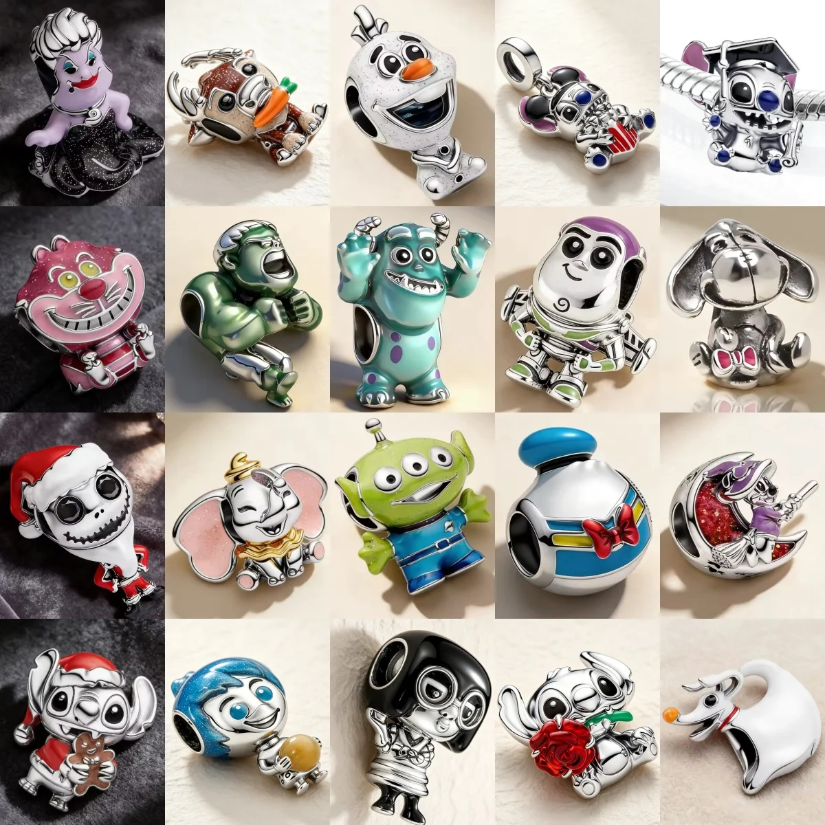 Nuevo Charm de Plata 925 Miniso Disney Pascal, el Gato Camaleón de Cheshire, para Pulsera Original, Regalo de Joyería DIY para Mujer