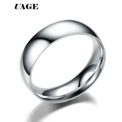 UAGE Simple Titanium Steel 4/6mm Wedding Bands Ring Party Gift For Men Fashion Jewelry Size 5-13