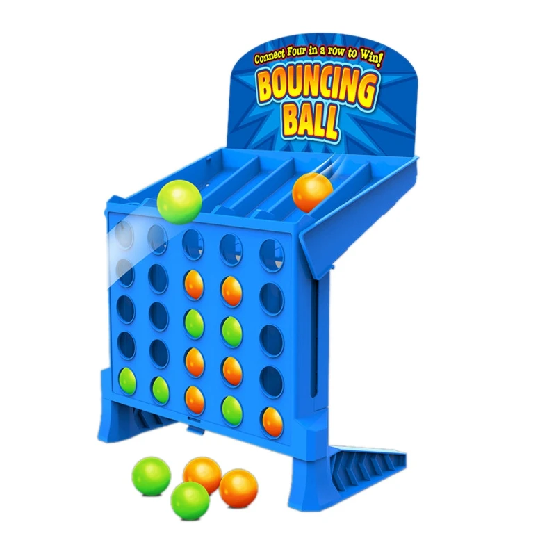 Bouncing Linking Shots Educational Toys Children's Portable Jump Ball Four-Line Board Game Toy For Children