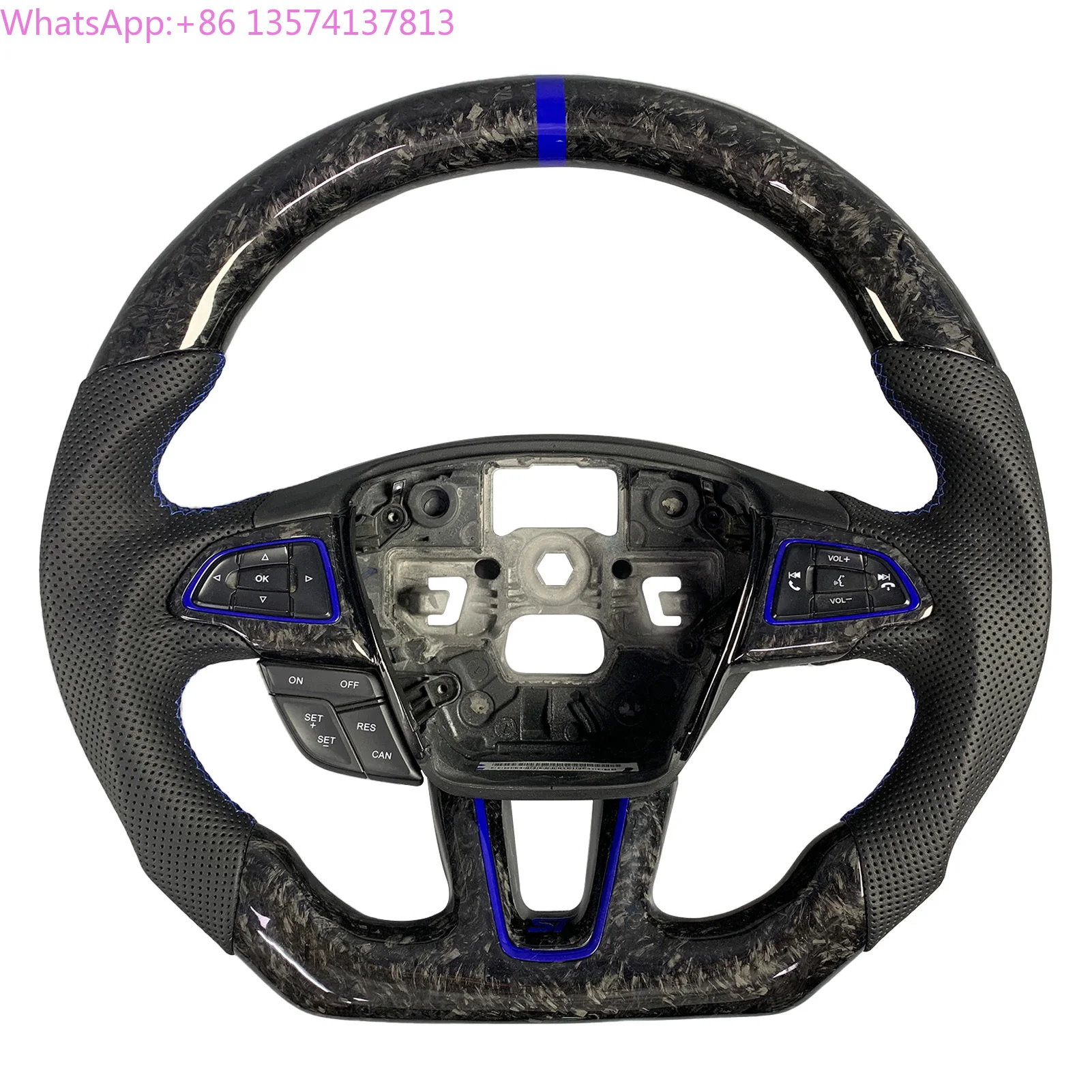 

Customized Forged Carbon Fiber Steering Wheel for Ford Focus MK3 2015-2018 ST RS Support Heating LED Rpm Display