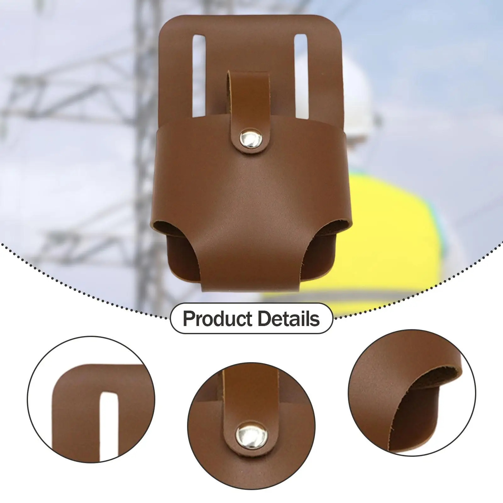 شريط القياس حامل حزام كليب دائم بو الجلود أداة الحقيبة إغلاق آمن للنجارين كهربائيين #5