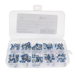 100PCS RM065 Trimmer Potentiometer Kit 500R 1K 2K 5K 10K 20K 50K 100K 200K 1M Variable Resistors Potentiometers RM-065