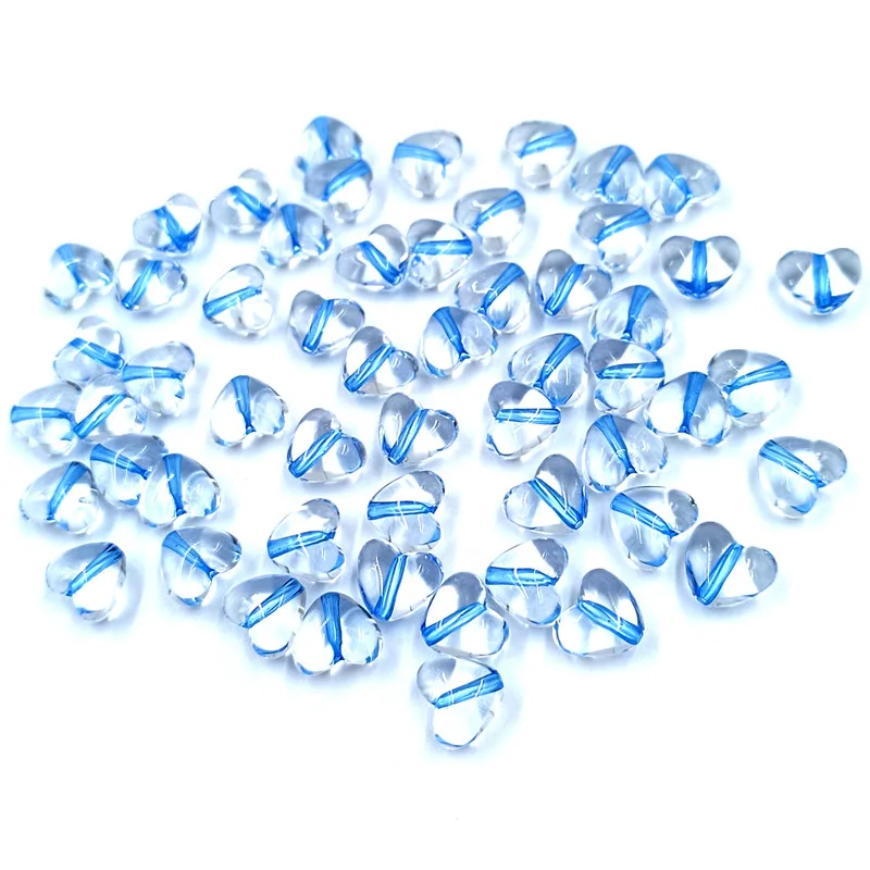 20pcs/lot 9*11mm Love Heart Acrylic Bead Transparent Loose Spacer Beading DIY Bracelet Accessories For Jewelry Making