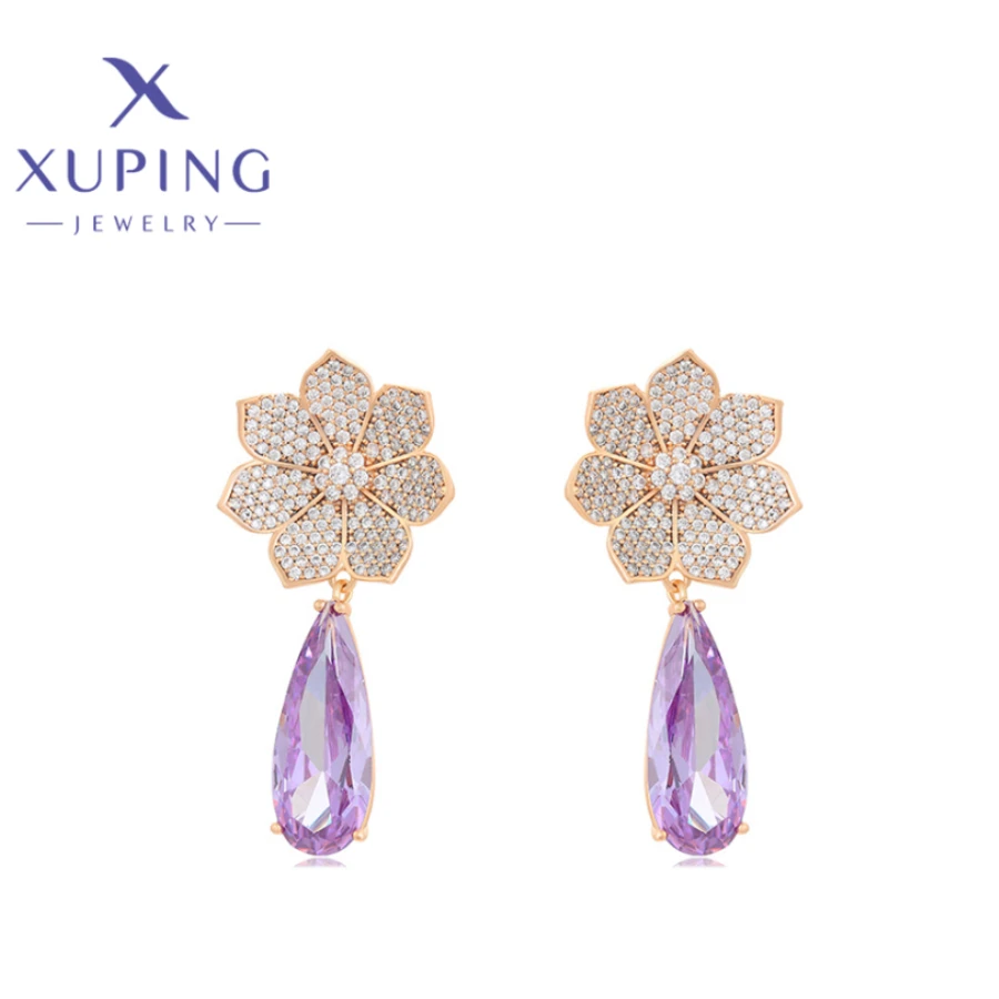 Xuping Jewelry New Product Trendy Gold Color Water Droplet Shape Sag Earrings for Women Schoolgirl Wedding Party Gifts A00915827