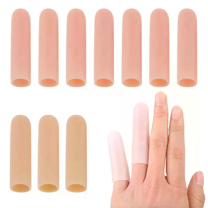 4pcs Silicone Toe Tube Finger Protector Sleeve High Temperature Resistant Hamburger Pizza Food Anti Slip Finger Cover