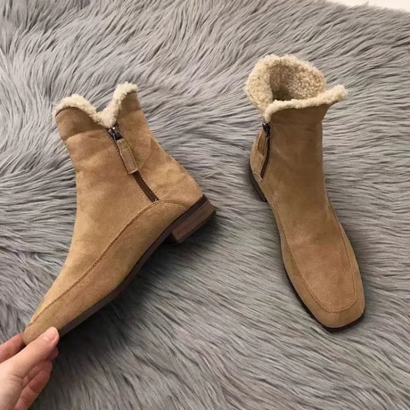 

Retro Non-slip Snow Boots Women 2025 New Winter Fleece Thickened Warm Cotton Shoes Booties