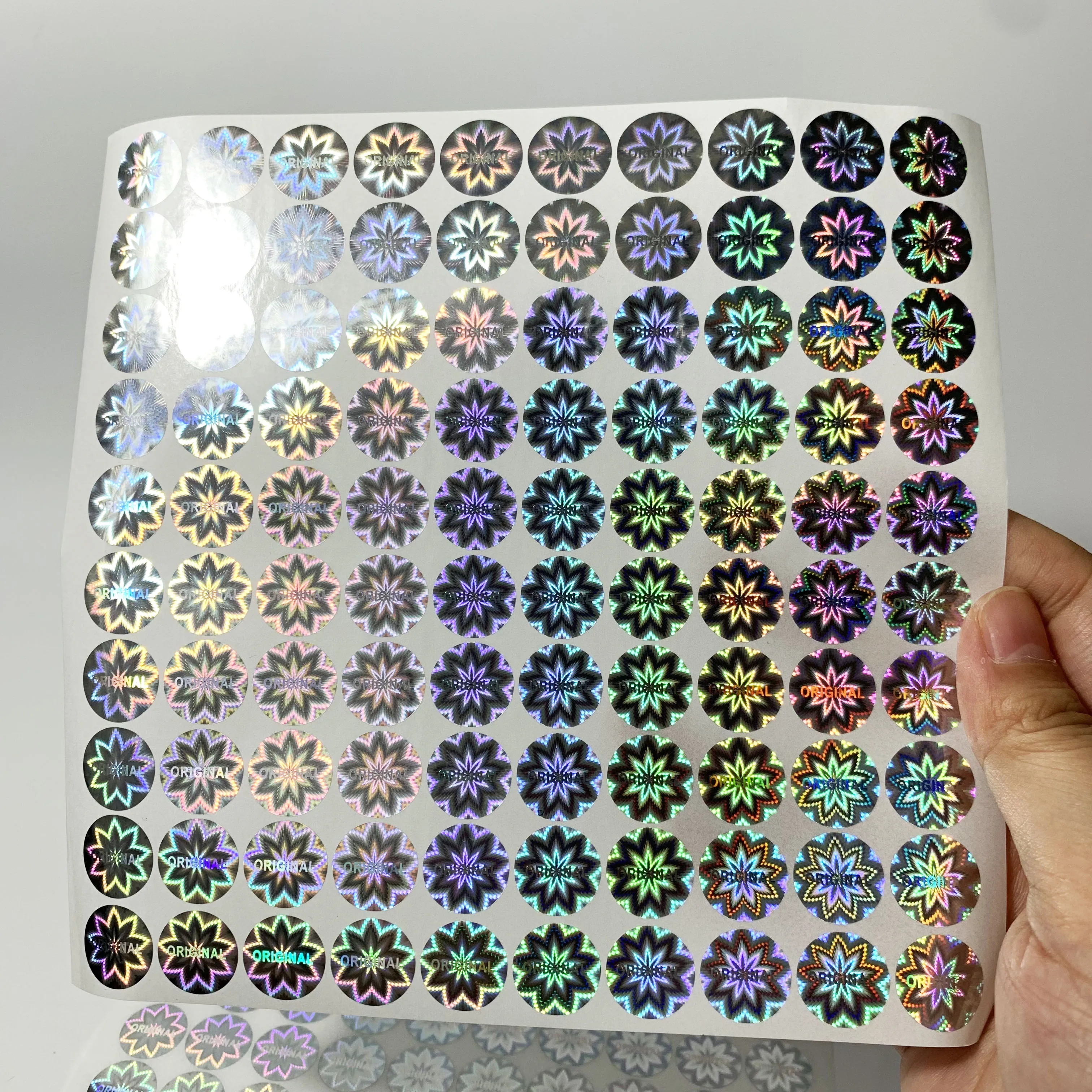 200 pz/400 pz Rotondo 15x15mm Etichetta Adesiva Ologramma Originale Facile da Rimuovere, Elettronica, Imballaggio di Gioielli adesivi Decorativi