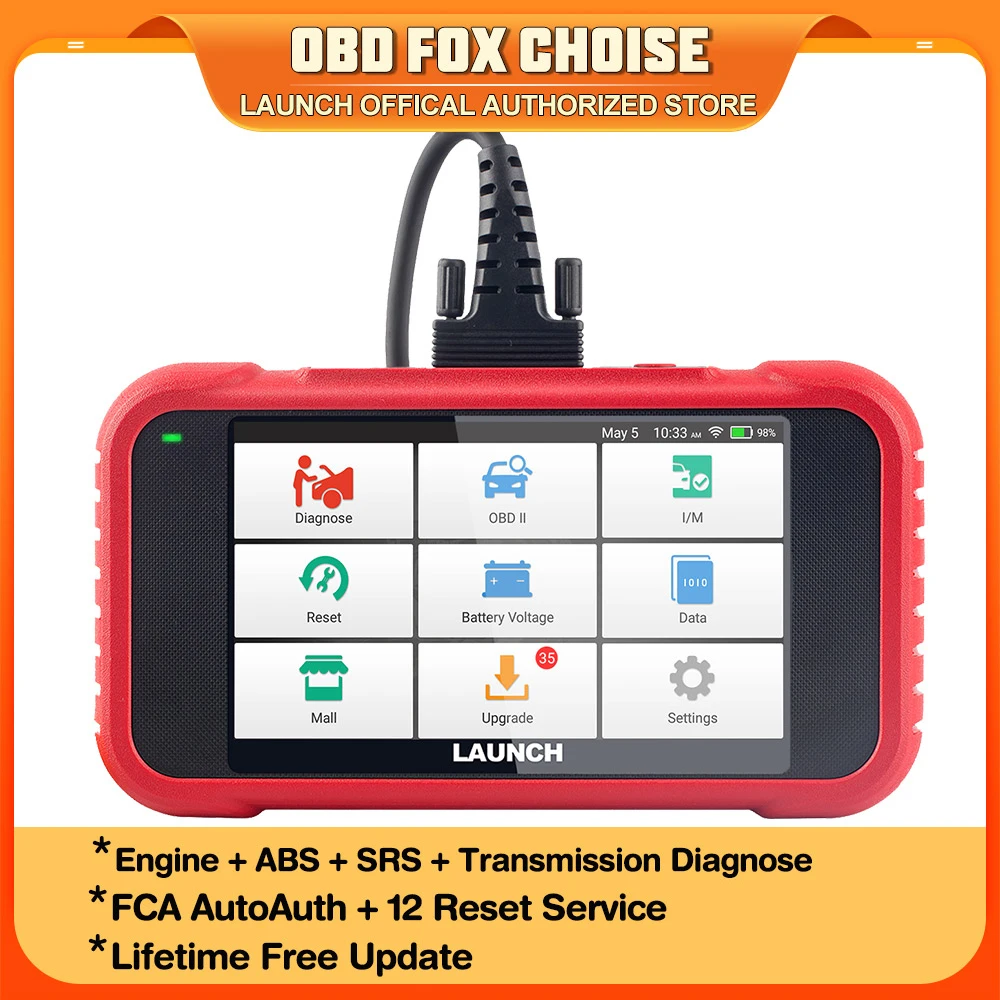 LAUNCH CRP129E V2.0 OBD2 SCANNER ABS/SRS/TCM/ENG Diagnostic tools Oil/EPB/TPMS/SAS/BMS/Throttle 12 Service Lifetime Free Update