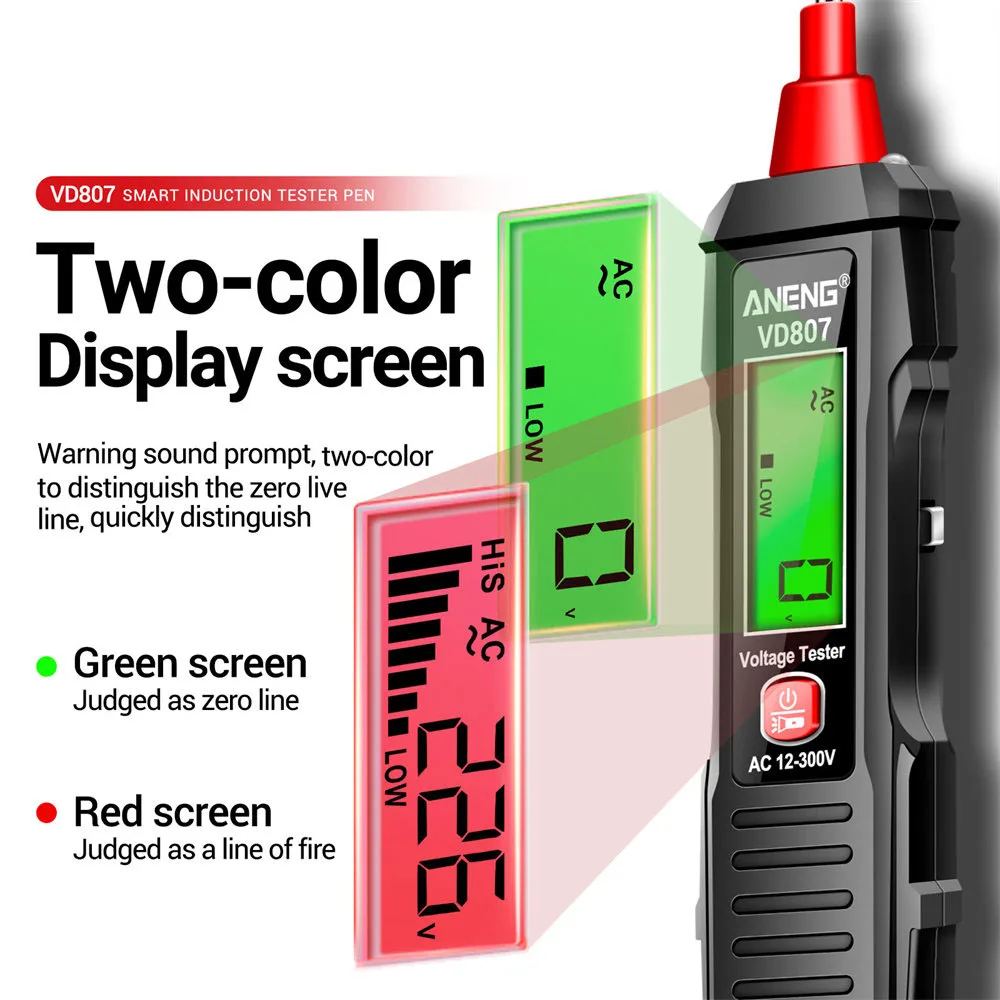 Digital Non-Contact Voltage Tester Pencil Circuit Breakpoint Finder LCD Display Zero Fire Wire Tester