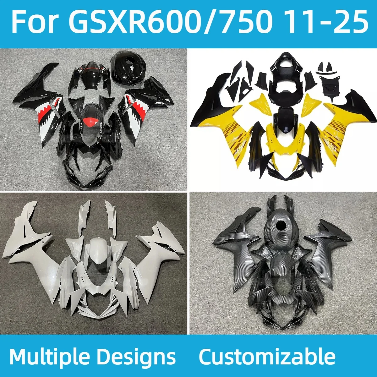 Fairing Kit GSXR 600 750 2011-2025 Carbon Fibre Motorcycle Full Fairings Injection Bodywork Set for GSXR600 GSXR750 11-25