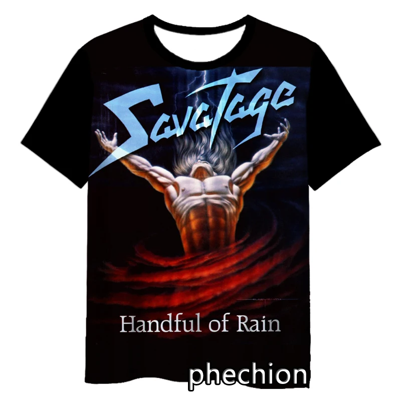 phechion New Fashion Men/Women Savatage Rock 3D Print Short Sleeve T-Shirt Casual Hip Hop Summer T Shirt Tops S231