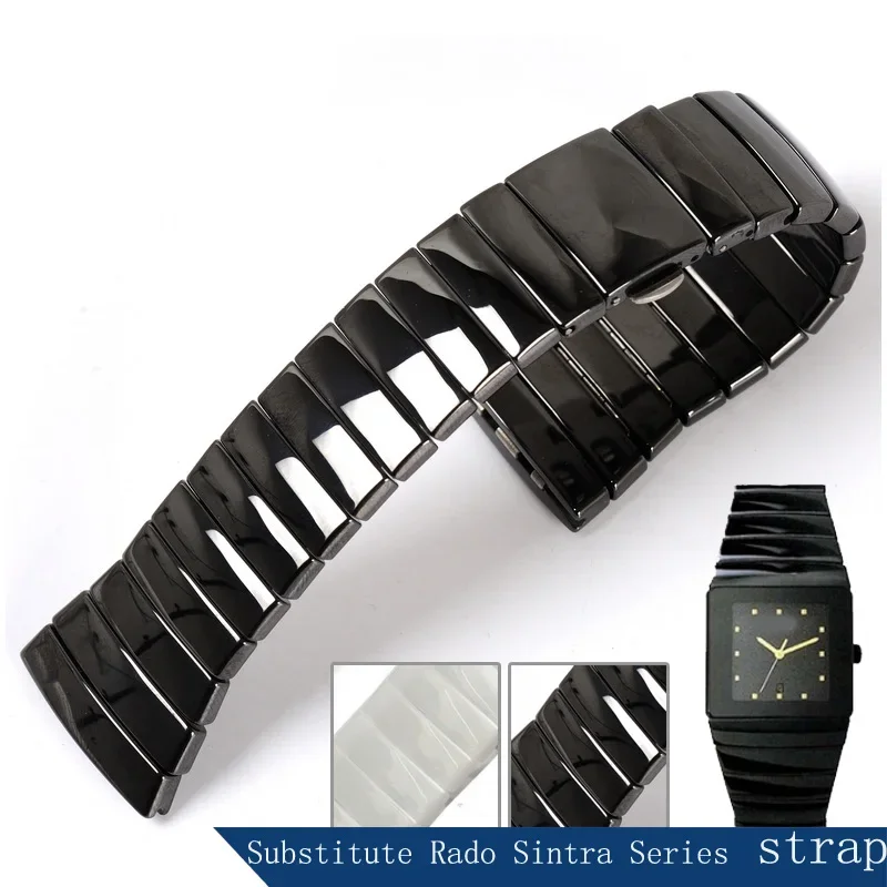 High Quality Ceramic  Watch Strap For Rado Sintra Series Watchband  Black Ceramic Bracelet Women  Men 17mm 29mm 26mm