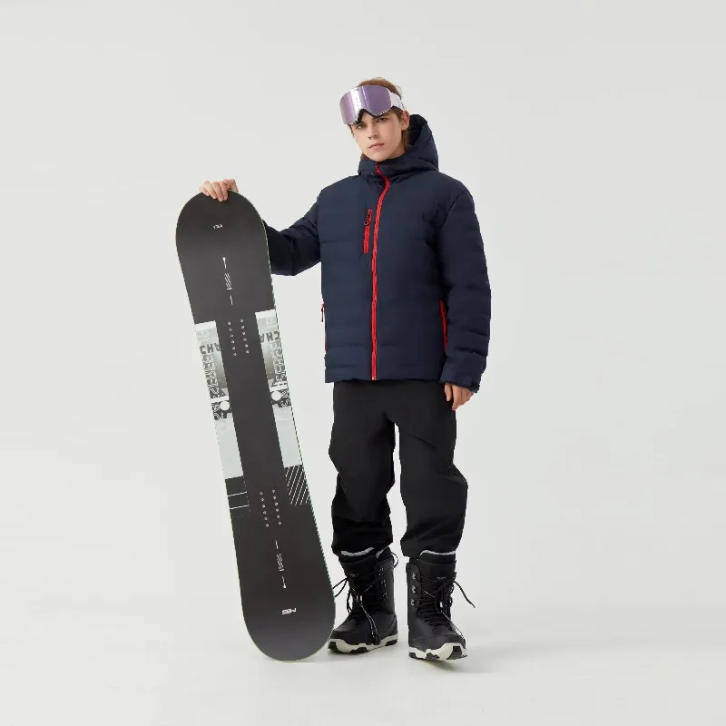Ski Jacket OEM Washed Cotton Suit Bomber Jacket Winter Single and Double Hooded Collar 800 Windproof Waterproof Outdoor