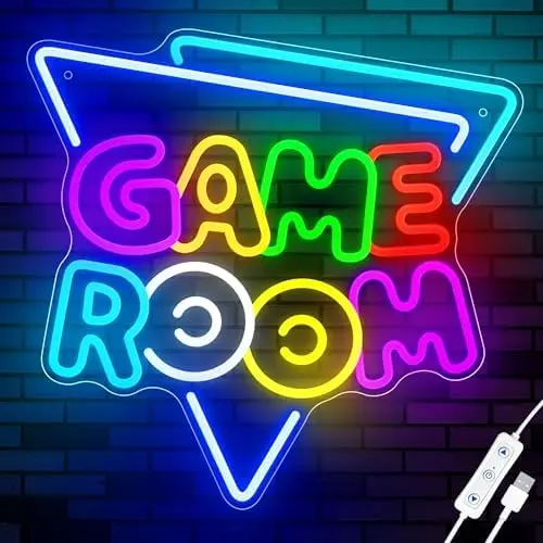 

Неоновая вывеска Game Zone для декора игровой комнаты, цветные светодиодные игровые неоновые вывески с питанием от USB для комнаты мальчиков, комната для подростков, настенный декор